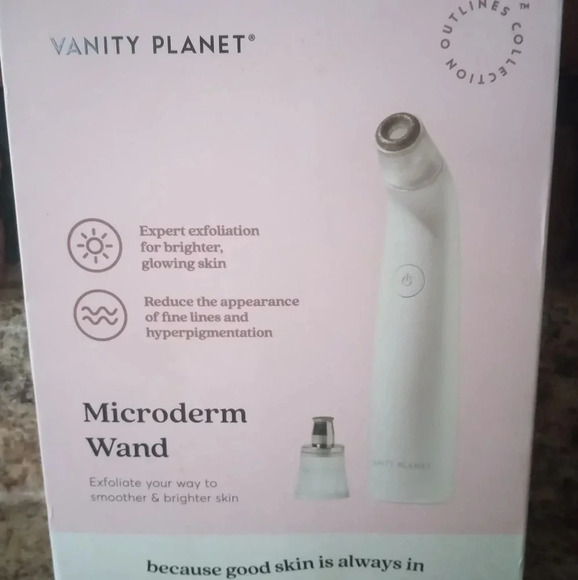 New Vanity Planet Microdermabrasion Wand exfoliating smooth + brighten skincare - Picture 4 of 7